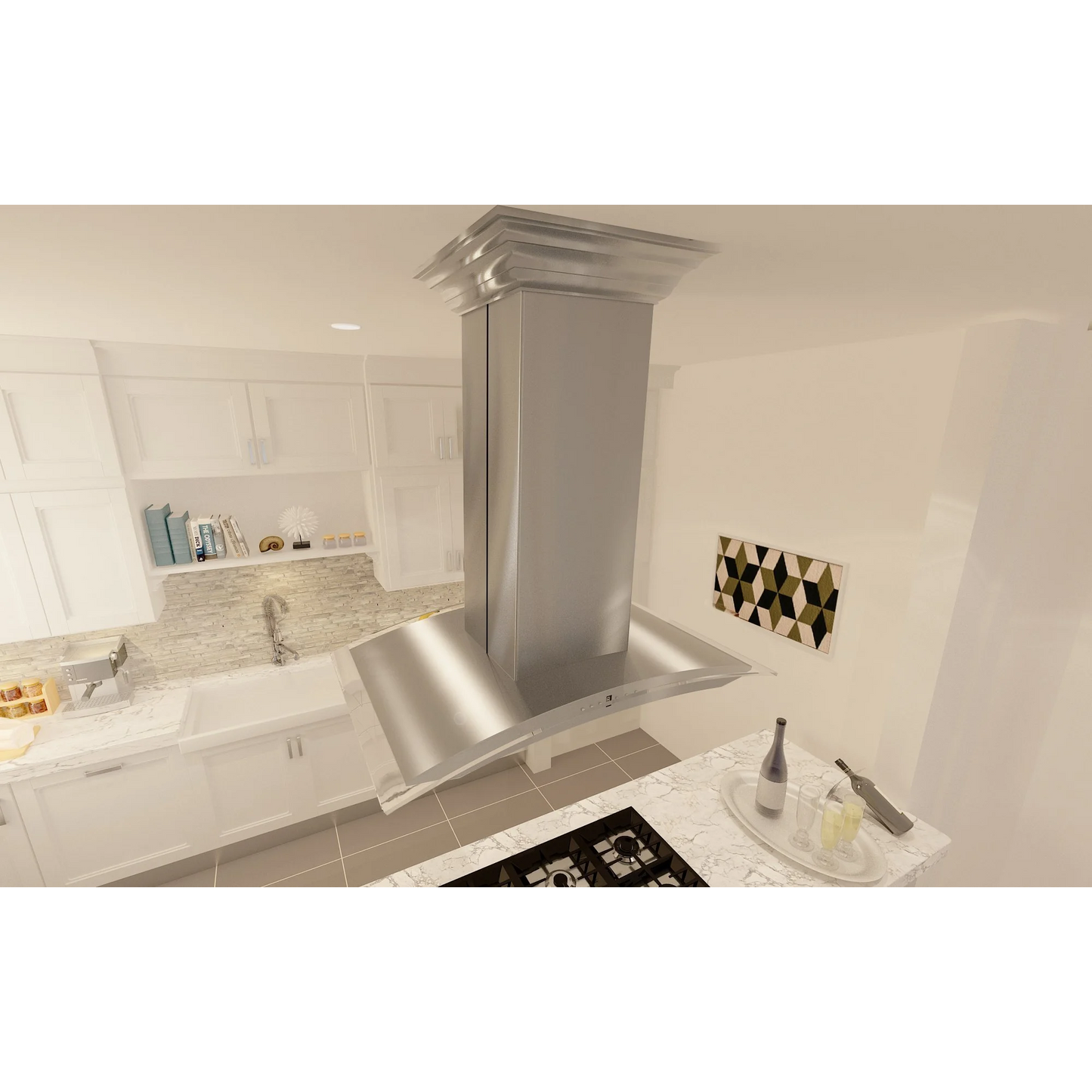 ZLINE 8GL14iS 36" Island Mount Range Hood in DuraSnow Stainless Steel and Glass