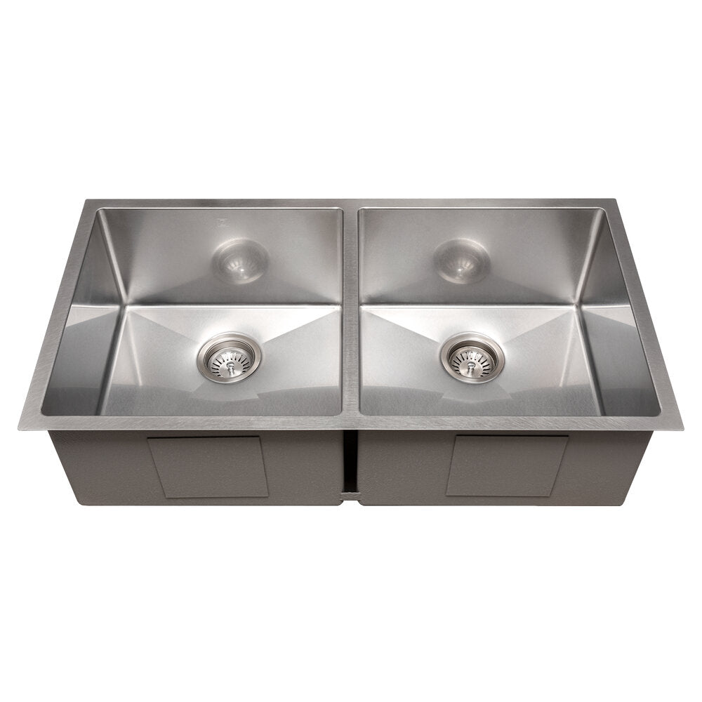 ZLINE Anton 36" DuraSnow Stainless Steel Undermount Double Bowl Sink