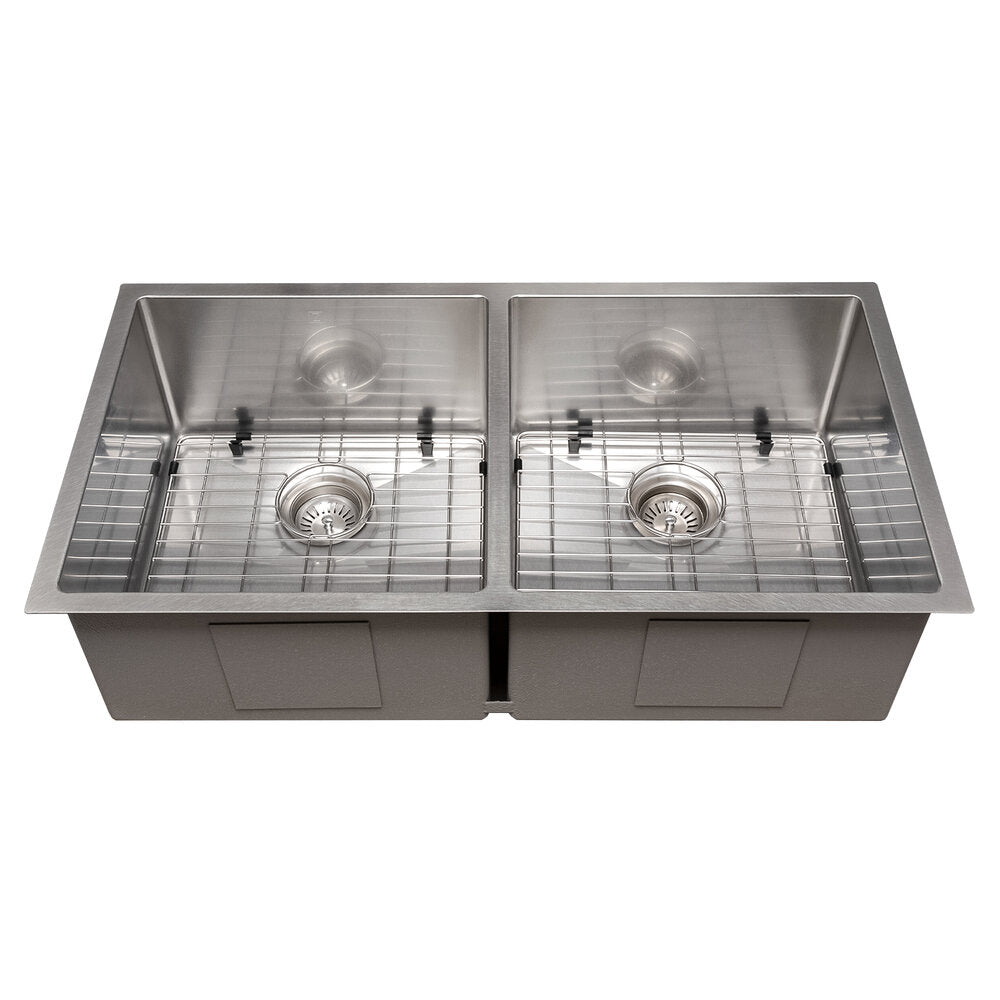 ZLINE Anton 36" DuraSnow Stainless Steel Undermount Double Bowl Sink