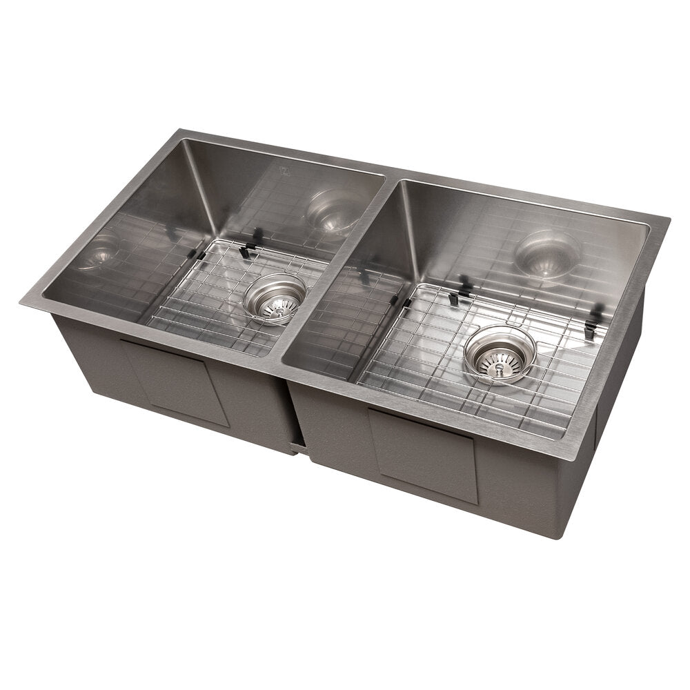 ZLINE Anton 36" DuraSnow Stainless Steel Undermount Double Bowl Sink