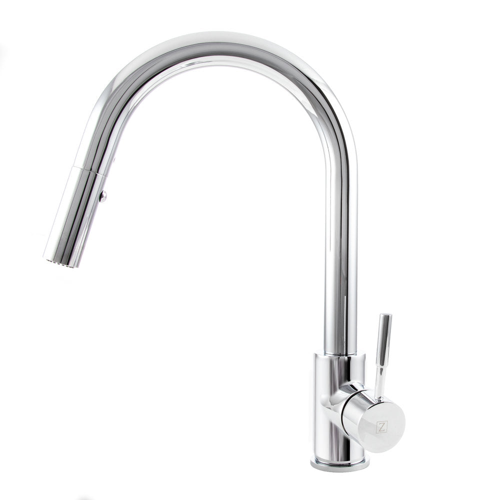 ZLINE Arthur Chrome Single Hole 1.8 GPM Kitchen Faucet With Pull Out Spray Wand