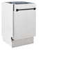 ZLINE Autograph Edition 18" DuraSnow Stainless Steel Compact 3rd Rack Top Control Dishwasher With Matte Black Handle