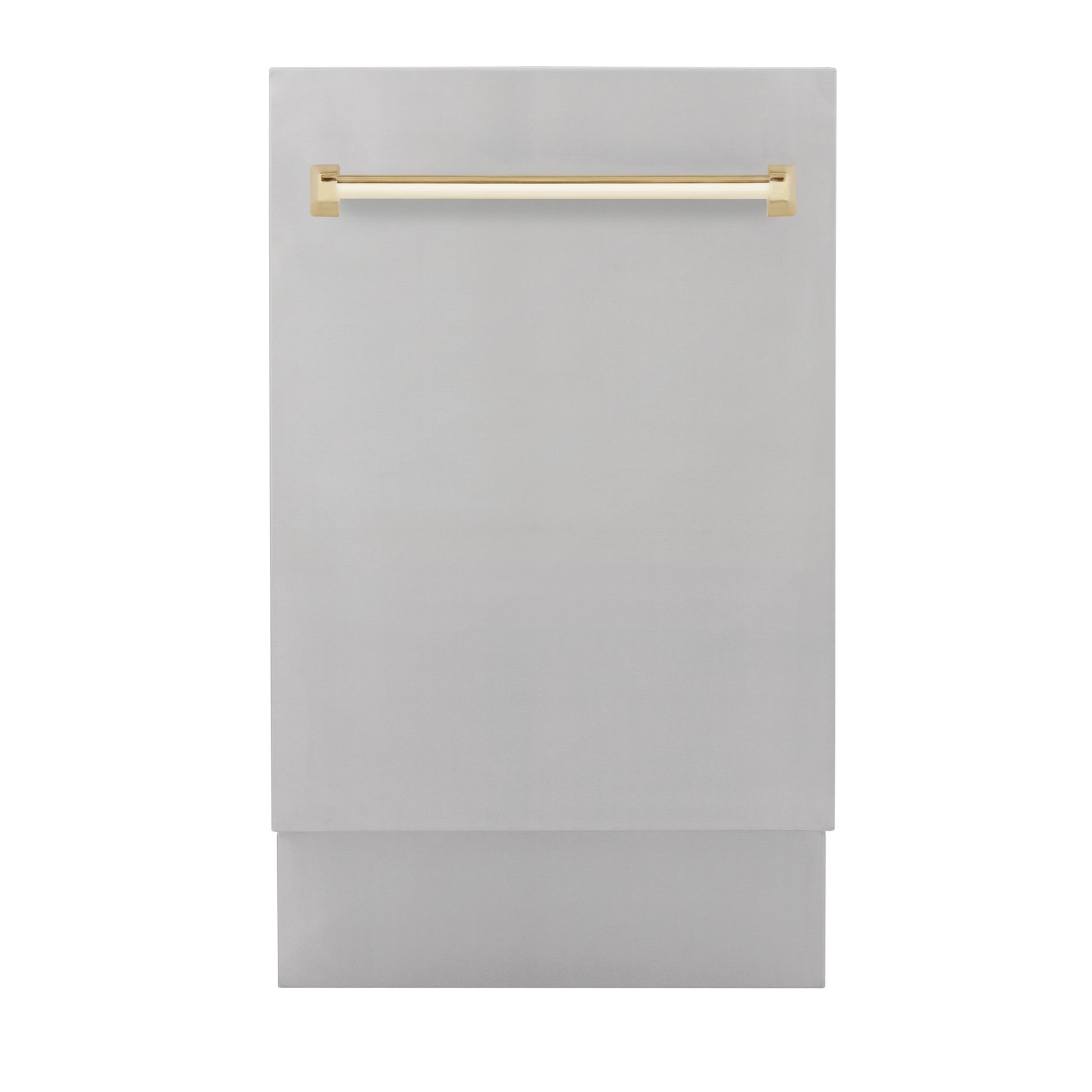 ZLINE Autograph Edition 18" Stainless Steel Compact 3rd Rack Top Control Dishwasher With Champagne Bronze Handle