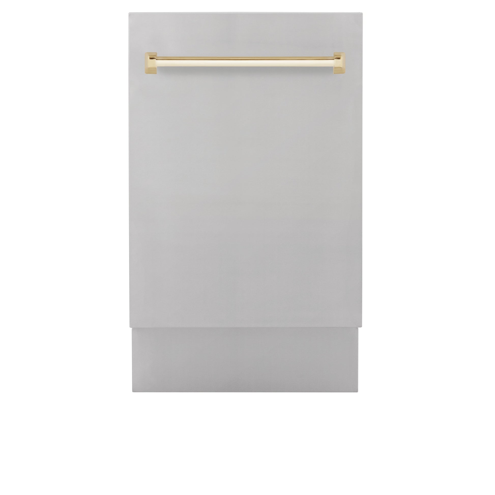 ZLINE Autograph Edition 18" Stainless Steel Compact 3rd Rack Top Control Dishwasher With Champagne Bronze Handle