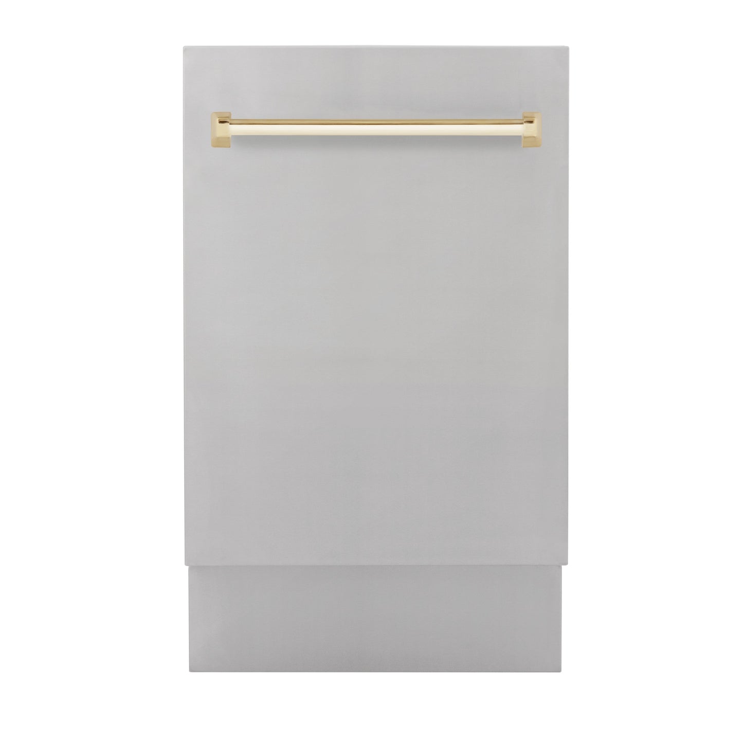 ZLINE Autograph Edition 18" Stainless Steel Compact 3rd Rack Top Control Dishwasher With Gold Handle