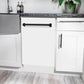 ZLINE Autograph Edition 18" White Matte Compact 3rd Rack Top Control Dishwasher With Champagne Bronze Handle