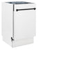 ZLINE Autograph Edition 18" White Matte Compact 3rd Rack Top Control Dishwasher With Champagne Bronze Handle