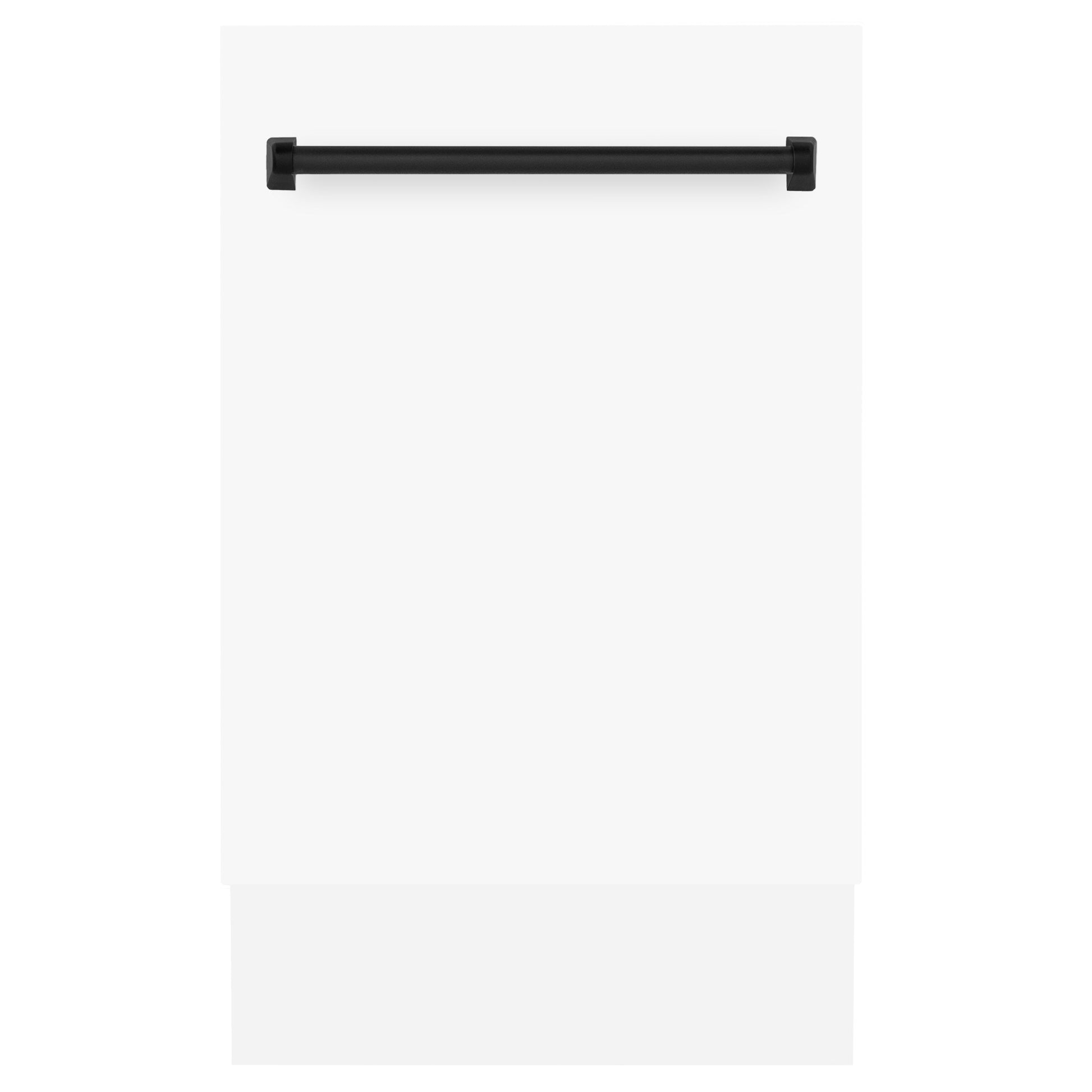 ZLINE Autograph Edition 18" White Matte Compact 3rd Rack Top Control Dishwasher With Matte Black Handle