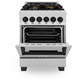 ZLINE Autograph Edition 24" 2.8 cu. ft. Dual Fuel Range With Gas Stove and Electric Oven in DuraSnow Stainless Steel With Matte Black Accents
