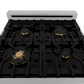 ZLINE Autograph Edition 24" 2.8 cu. ft. Range With Gas Stove and Gas Oven in DuraSnow Stainless Steel With White Matte Door and Matte Black Accents