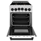 ZLINE Autograph Edition 24" 2.8 cu. ft. Range With Gas Stove and Gas Oven in DuraSnow Stainless Steel With White Matte Door and Matte Black Accents