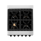 ZLINE Autograph Edition 24" 2.8 cu. ft. Range With Gas Stove and Gas Oven in DuraSnow Stainless Steel With White Matte Door and Matte Black Accents