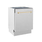 ZLINE Autograph Edition 24" DuraSnow Stainless Steel 3rd Rack Top Control Tall Tub Dishwasher With Gold Handle