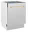 ZLINE Autograph Edition 24" DuraSnow Stainless Steel 3rd Rack Top Control Tall Tub Dishwasher With Gold Handle