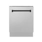 ZLINE Autograph Edition 24" DuraSnow Stainless Steel 3rd Rack Top Control Tall Tub Dishwasher With Matte Black Handle