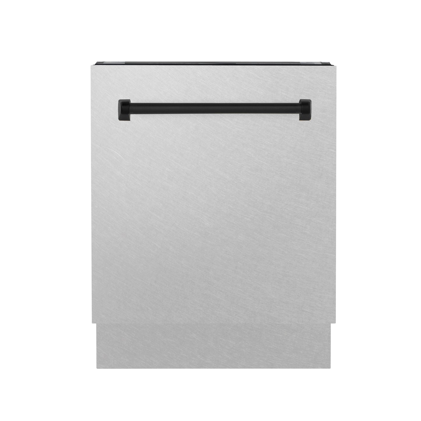 ZLINE Autograph Edition 24" DuraSnow Stainless Steel 3rd Rack Top Control Tall Tub Dishwasher With Matte Black Handle