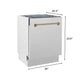ZLINE Autograph Edition 24" DuraSnow Stainless Steel 3rd Rack Top Control Tall Tub Dishwasher with Champagne Bronze Handle
