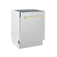 ZLINE Autograph Edition 24" Stainless Steel 3rd Rack Top Control Tall Tub Dishwasher With Gold Handle