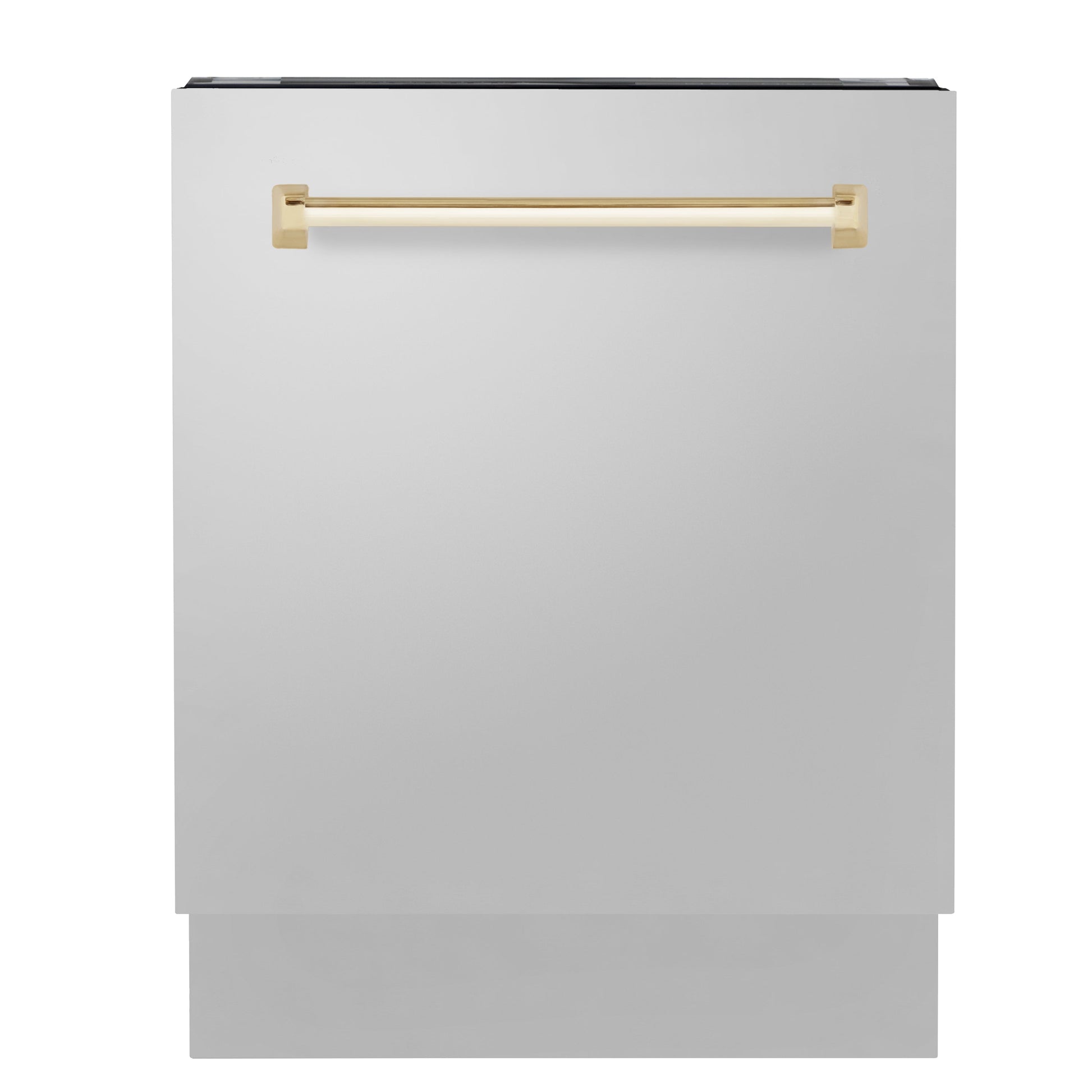 ZLINE Autograph Edition 24" Stainless Steel 3rd Rack Top Control Tall Tub Dishwasher With Gold Handle