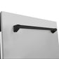 ZLINE Autograph Edition 24" Stainless Steel 3rd Rack Top Control Tall Tub Dishwasher With Matte Black Handle