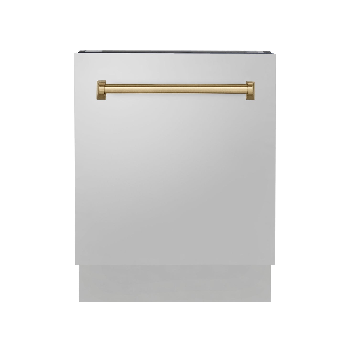 ZLINE Autograph Edition 24" Stainless Steel 3rd Rack Top Control Tall Tub Dishwasher with Champagne Bronze Handle