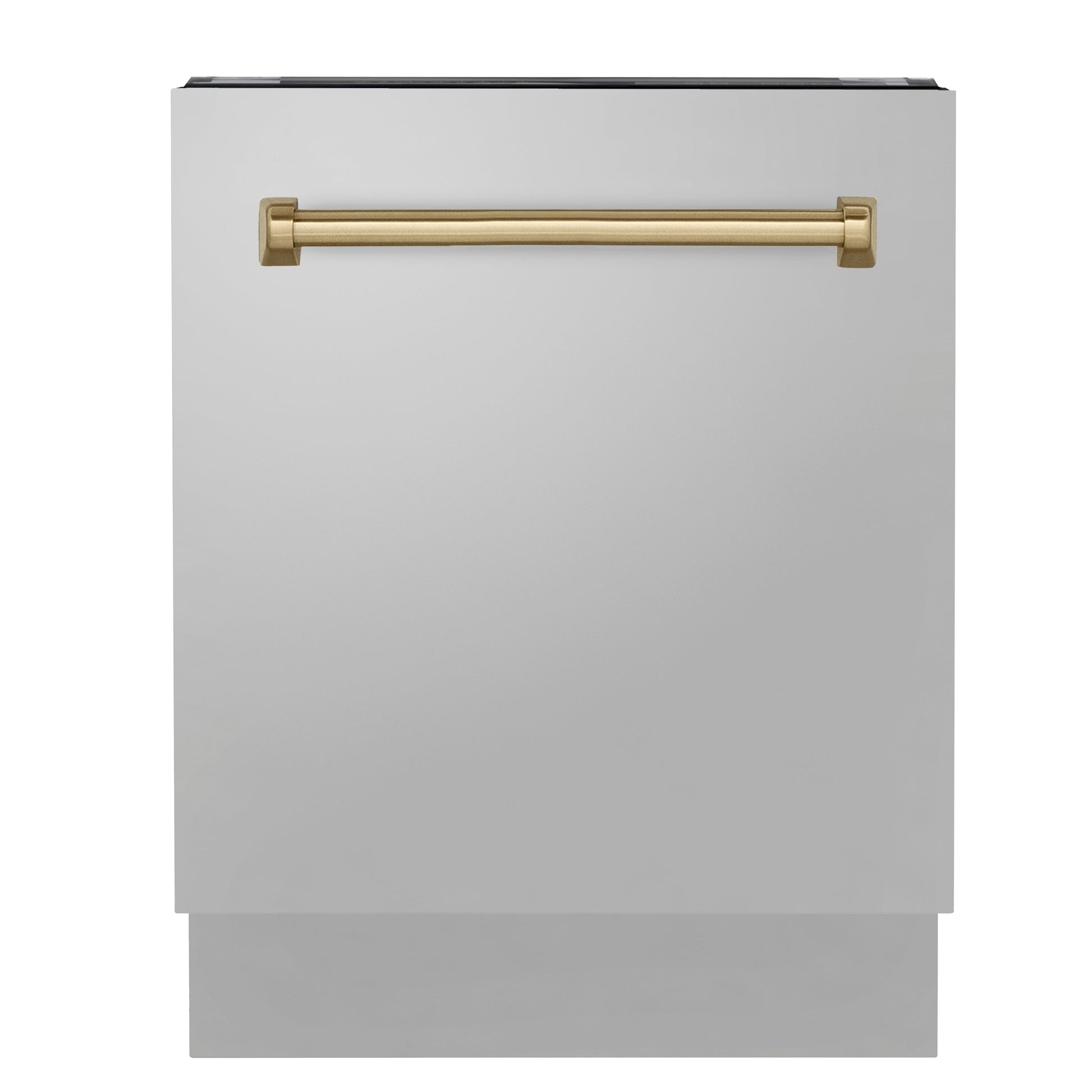 ZLINE Autograph Edition 24" Stainless Steel 3rd Rack Top Control Tall Tub Dishwasher with Champagne Bronze Handle