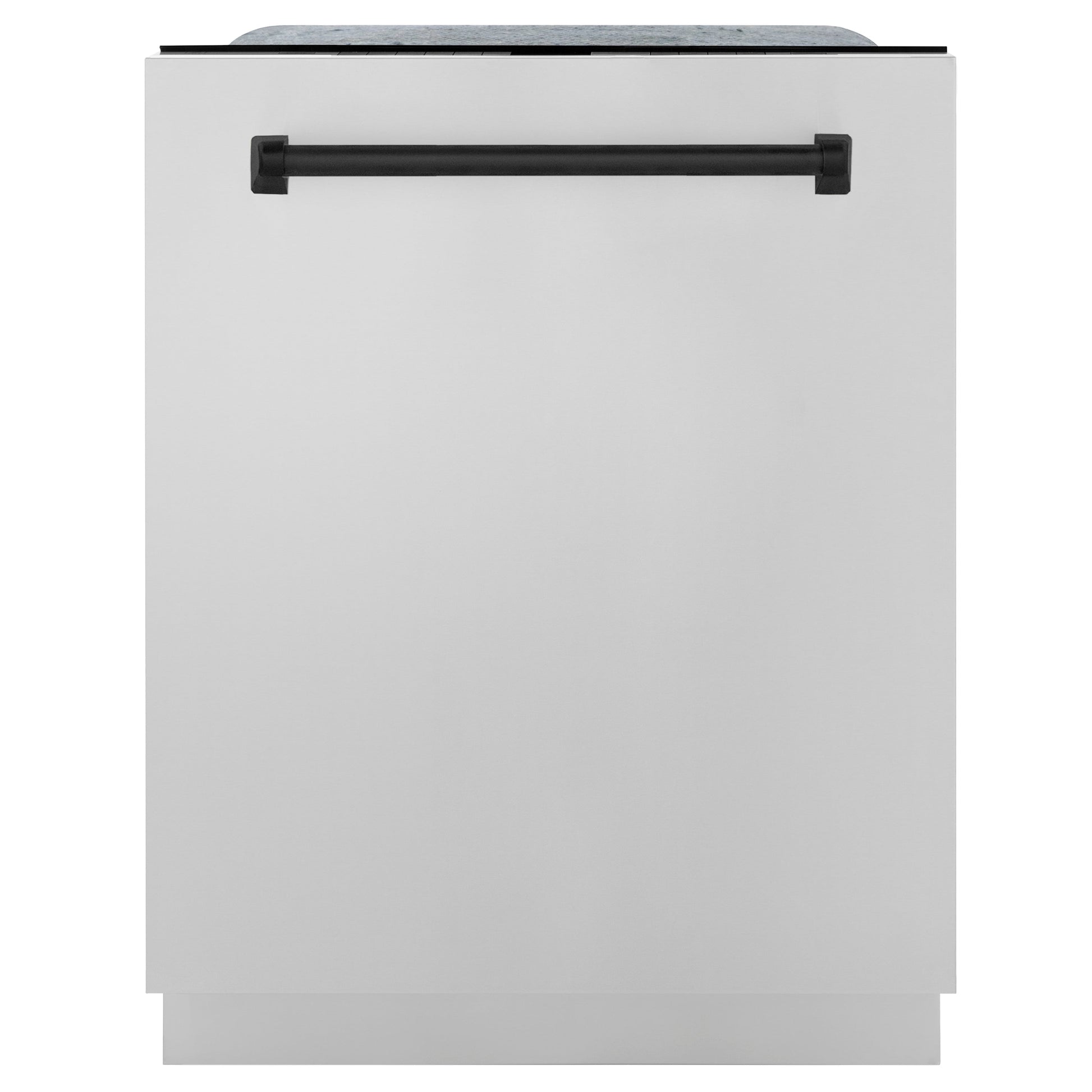 ZLINE Autograph Edition 24" Stainless Steel 3rd Rack Top Control Tall Tub Dishwasher with Matte Black Handle