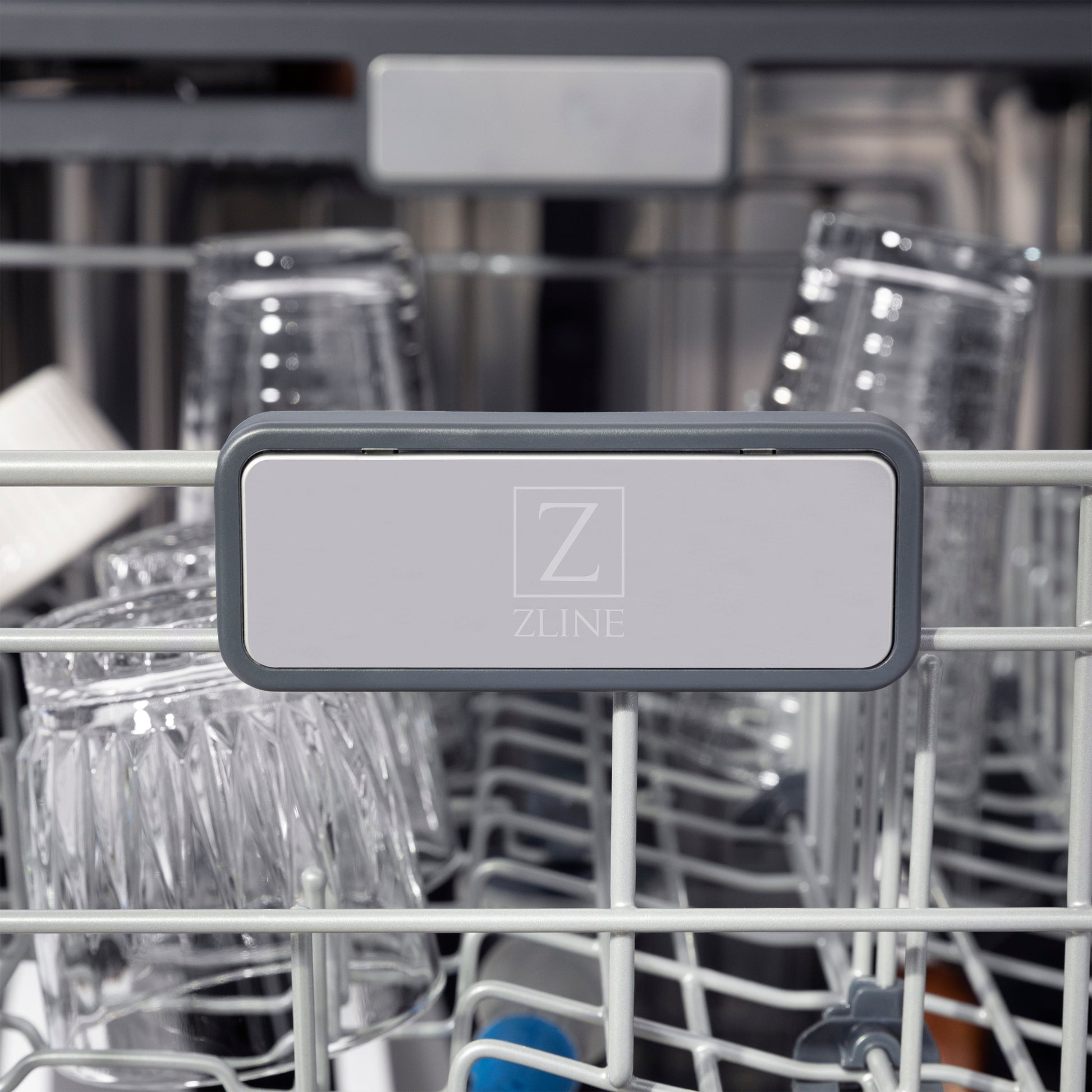 ZLINE Autograph Edition 24" Stainless Steel 3rd Rack Top Touch Control Tall Tub Dishwasher With Champagne Bronze Handle