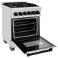 ZLINE Autograph Edition 24" Stainless Steel and Matte Black Accents 4 Burner Dual Fuel Range With 2.8 cu. ft. Electric Oven
