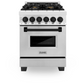 ZLINE Autograph Edition 24" Stainless Steel and Matte Black Accents 4 Burner Dual Fuel Range With 2.8 cu. ft. Electric Oven