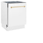 ZLINE Autograph Edition 24" White Matte 3rd Rack Top Control Tall Tub Dishwasher With Gold Handle