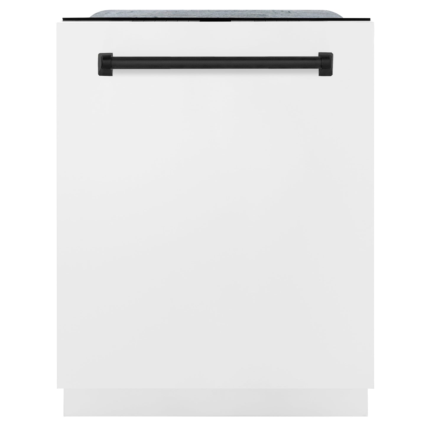 ZLINE Autograph Edition 24" White Matte 3rd Rack Top Control Tall Tub Dishwasher With Matte Black Handle