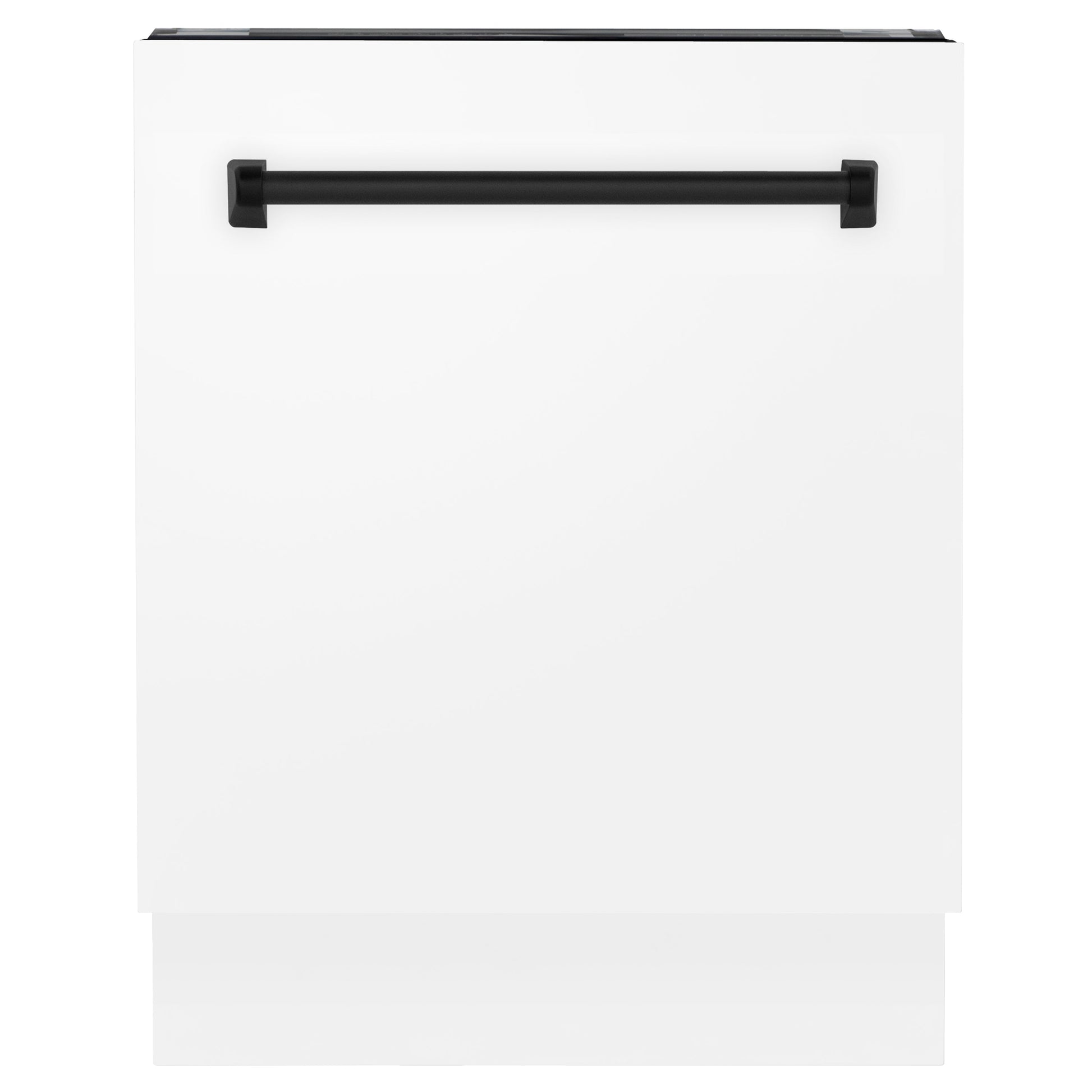 ZLINE Autograph Edition 24" White Matte 3rd Rack Top Control Tall Tub Dishwasher With Matte Black Handle