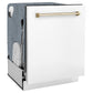 ZLINE Autograph Edition 24" White Matte 3rd Rack Top Touch Control Tall Tub Dishwasher With Gold Handle