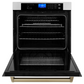 ZLINE Autograph Edition 30" 5.0 cu. ft. Stainless Steel and Champagne Bronze True Convection Self Clean Single Wall Oven