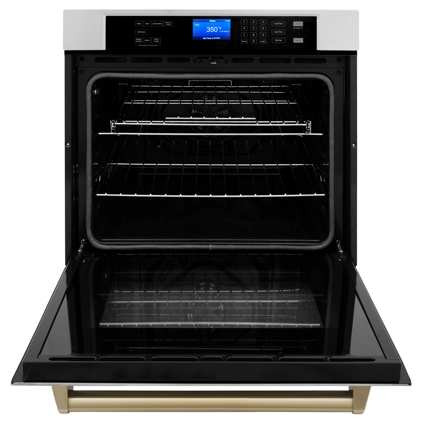 ZLINE Autograph Edition 30" 5.0 cu. ft. Stainless Steel and Champagne Bronze True Convection Self Clean Single Wall Oven