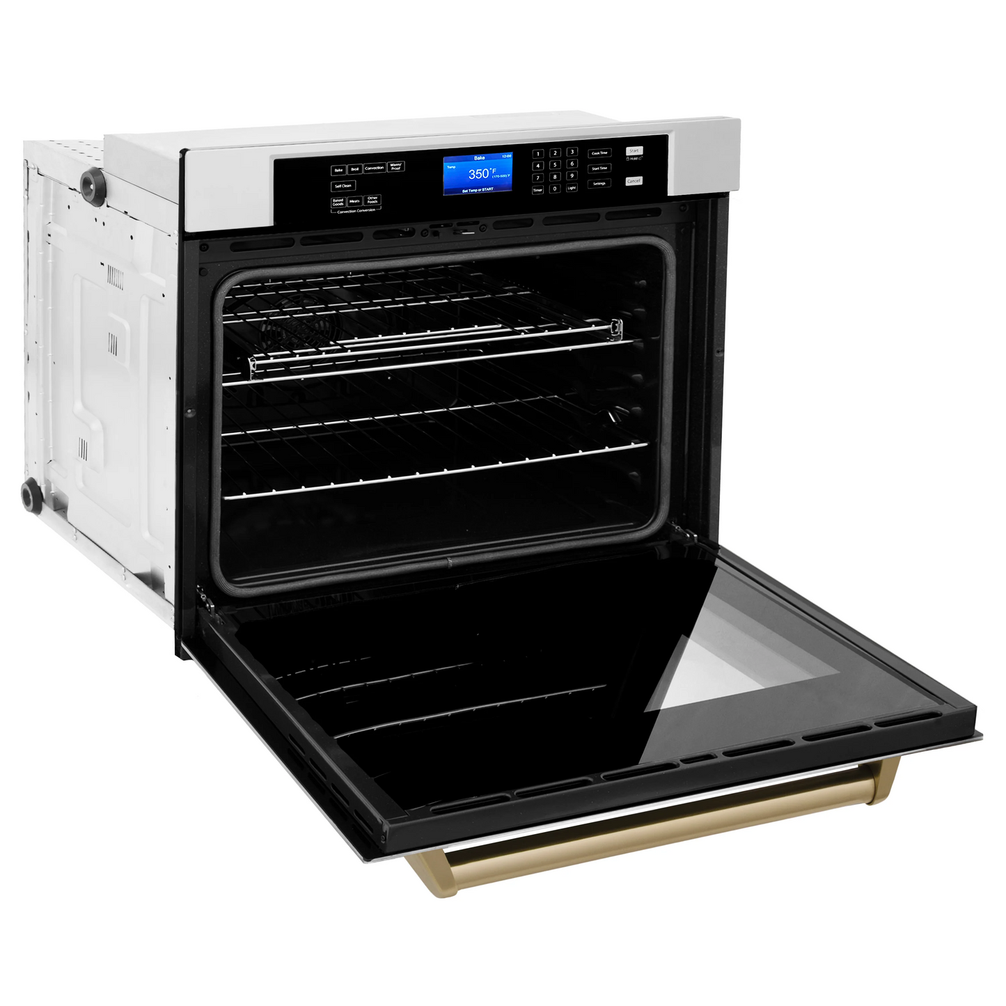 ZLINE Autograph Edition 30" 5.0 cu. ft. Stainless Steel and Champagne Bronze True Convection Self Clean Single Wall Oven