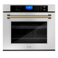 ZLINE Autograph Edition 30" 5.0 cu. ft. Stainless Steel and Champagne Bronze True Convection Self Clean Single Wall Oven