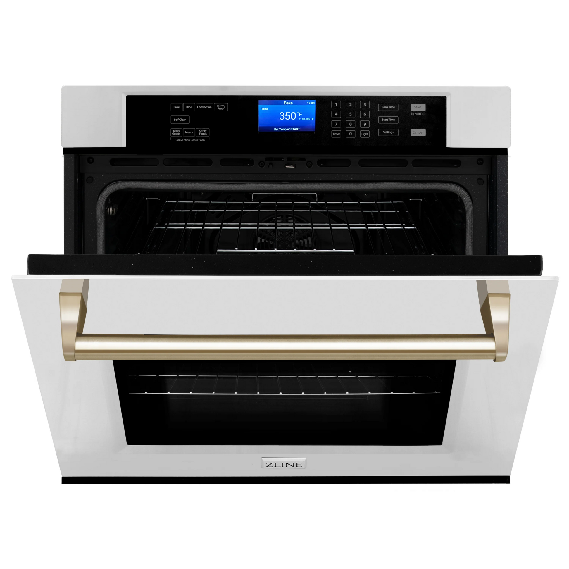 ZLINE Autograph Edition 30" 5.0 cu. ft. Stainless Steel and Gold True Convection Self Clean Single Wall Oven