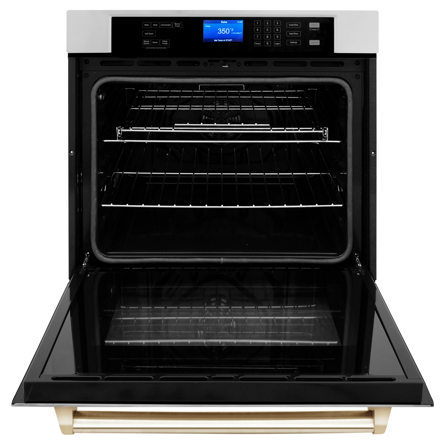 ZLINE Autograph Edition 30" 5.0 cu. ft. Stainless Steel and Gold True Convection Self Clean Single Wall Oven