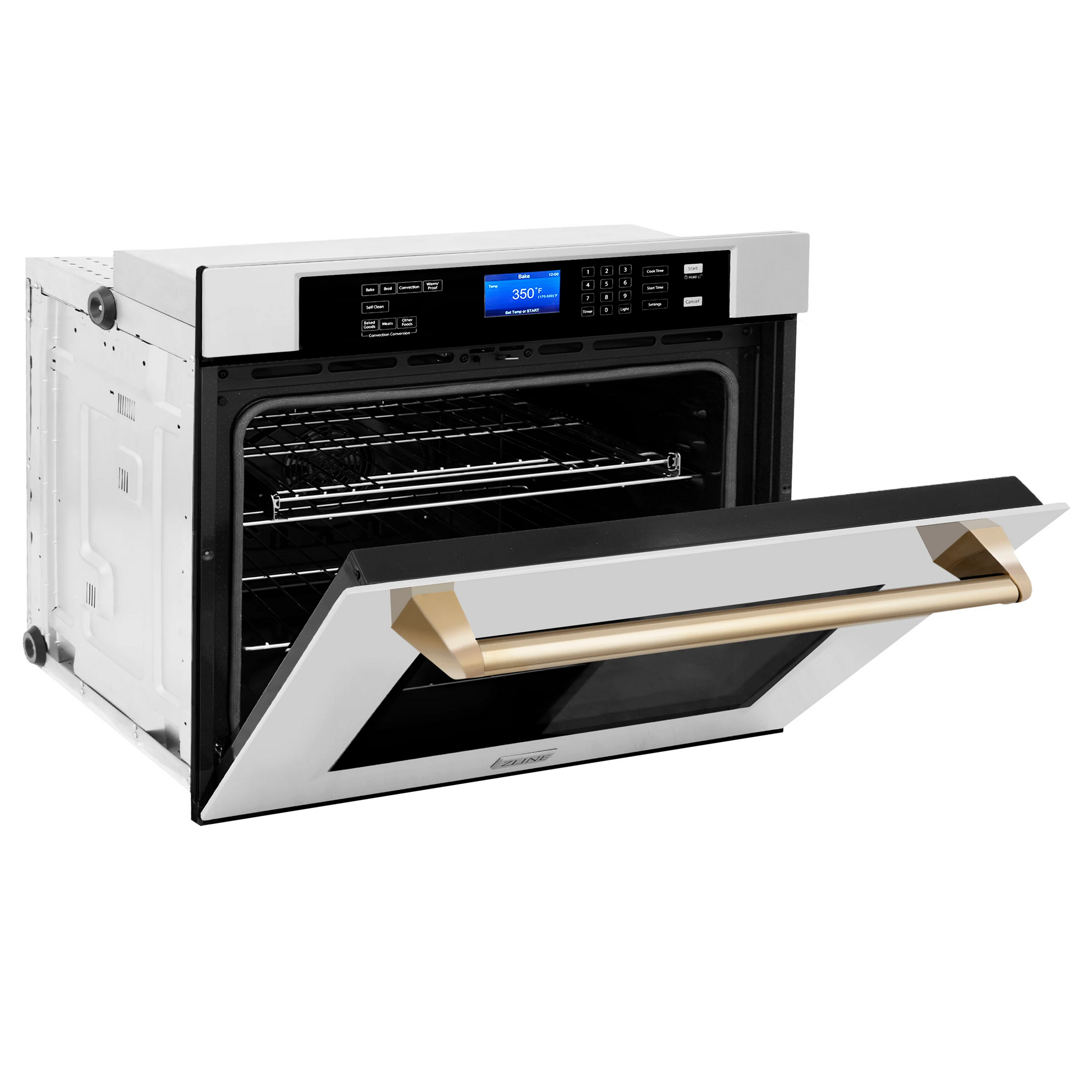 ZLINE Autograph Edition 30" 5.0 cu. ft. Stainless Steel and Gold True Convection Self Clean Single Wall Oven