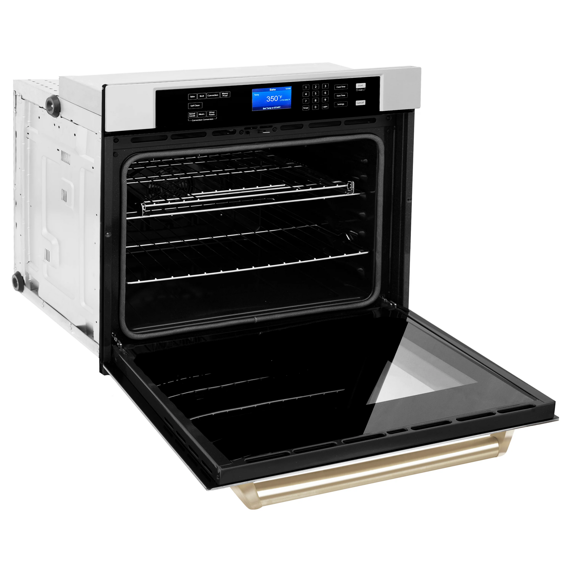 ZLINE Autograph Edition 30" 5.0 cu. ft. Stainless Steel and Gold True Convection Self Clean Single Wall Oven