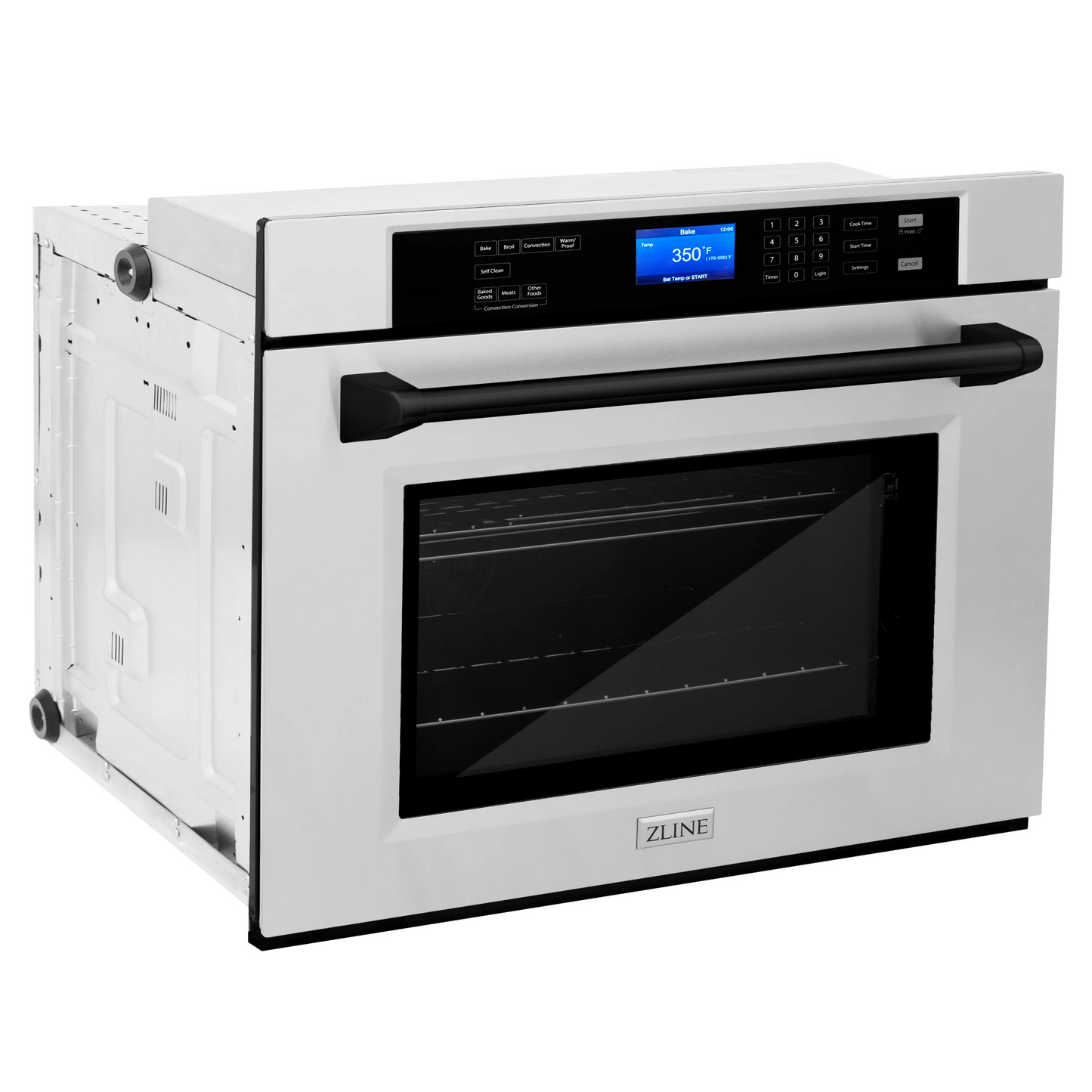 ZLINE Autograph Edition 30" 5.0 cu. ft. Stainless Steel and Matte Black True Convection Self Clean Single Wall Oven