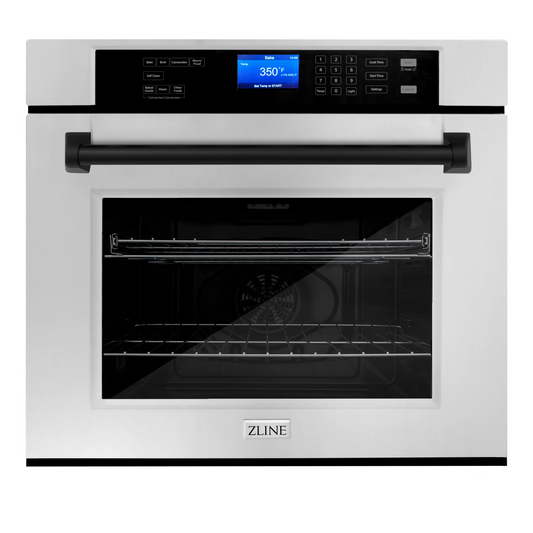 ZLINE Autograph Edition 30" 5.0 cu. ft. Stainless Steel and Matte Black True Convection Self Clean Single Wall Oven