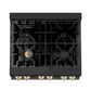 ZLINE Autograph Edition 30" Black Stainless Steel 4 Burner Dual Fuel Range With Gold Accents and 4.0 cu. ft. Electric Oven