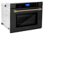 ZLINE Autograph Edition 30" Black Stainless Steel Champagne Bronze Trim Single Wall Oven With Self Clean and True Convection