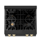 ZLINE Autograph Edition 30" Black Stainless Steel and Gold Accents Porcelain 4 Burner Rangetop