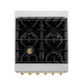 ZLINE Autograph Edition 30" DuraSnow Stainless Steel 4 Burner Dual Fuel Range With Champagne Bronze Accents and 4.0 cu. ft. Electric Oven