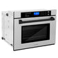 ZLINE Autograph Edition 30" DuraSnow Stainless Steel Matte Black Trim Single Wall Oven with Self Clean and True Convection