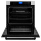 ZLINE Autograph Edition 30" DuraSnow Stainless Steel Matte Black Trim Single Wall Oven with Self Clean and True Convection